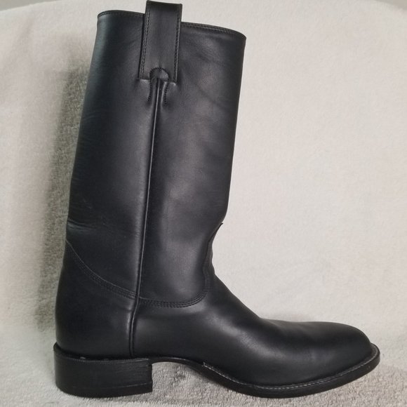 Alberta Boot Co. black leather cowboy boots